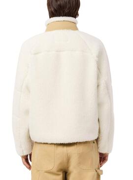 Jacke Lacoste Schafswolle beige für Männer