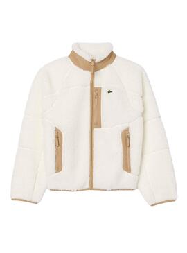 Jacke Lacoste Schafswolle beige für Männer