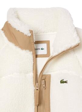 Jacke Lacoste Schafswolle beige für Männer
