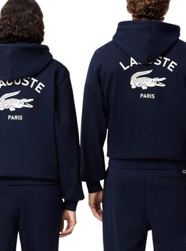 Sweatshirt Lacoste Paris Hood Marine für Frauen und Männer