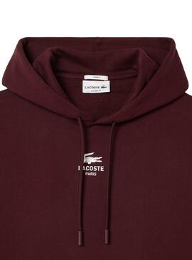 Paris Sweatshirt Lacoste burgunder für Männer und Frauen