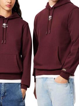 Paris Sweatshirt Lacoste burgunder für Männer und Frauen