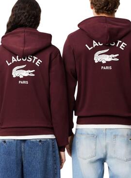 Paris Sweatshirt Lacoste burgunder für Männer und Frauen