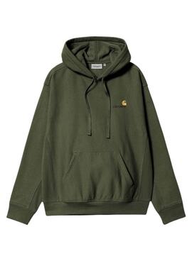 Hoodie Carhartt Hooded American Script Grün für Männer