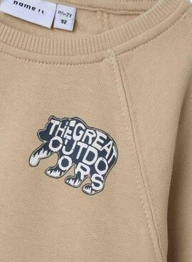 Sweatshirt Name It Obanno Beige für Jungen