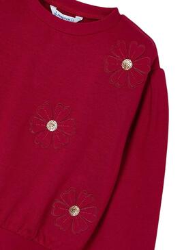 Sweatshirt Mayoral Blumenapplikationen Rot für Mädchen