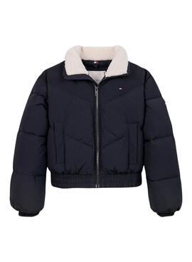 Tommy Hilfiger Teddy-Kragen Jacke Blau für Mädchen