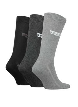 Pack mit 3 Socken Levis Regular Batwing Logo Grau für Männer