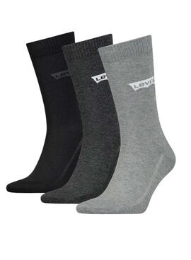 Pack mit 3 Socken Levis Regular Batwing Logo Grau für Männer