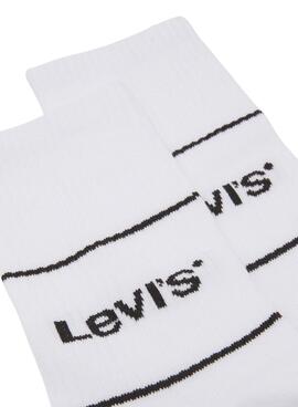 Pack mit 2 Socken Levis Logo Sport Weiß für Männer und Frauen