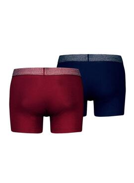 Pack mit 2 Boxern Levis Melange Marine und Bordeaux für Männer