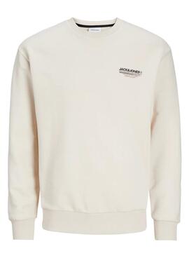 Sweatshirt Jack and Jones Olive Beige für Männer