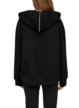 Sweatshirt Only Tanvi Oversize mit Reißverschluss Schwarz für Frauen