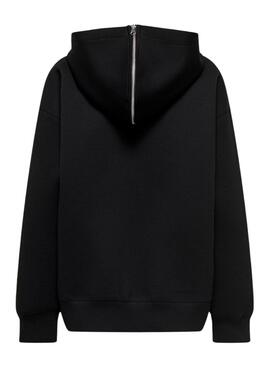 Sweatshirt Only Tanvi Oversize mit Reißverschluss Schwarz für Frauen