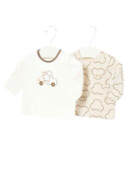 Set T-Shirts Mayoral Auto Beige für baby