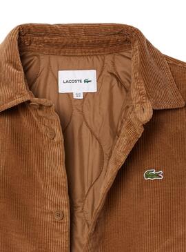 Überhemd Lacoste Cord Stoff Camel für männer