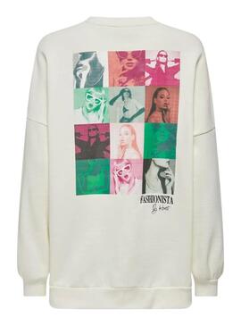 Sweatshirt Only Daze Collage Beige für frauen