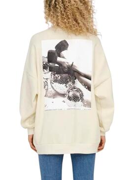 Sweatshirt Only Daze Beige für frauen