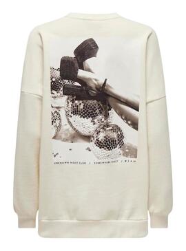 Sweatshirt Only Daze Beige für frauen