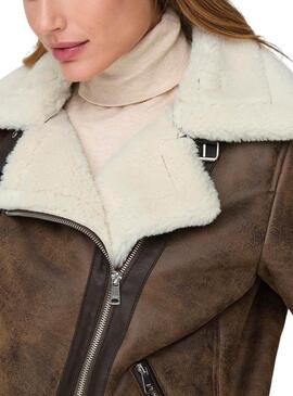 Jacke Only Olympia Braun und Beige für frauen