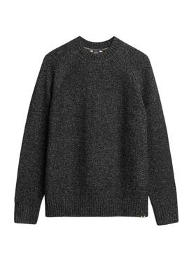 Superdry Dickes Raglan Sweatshirt Schwarz für Männer