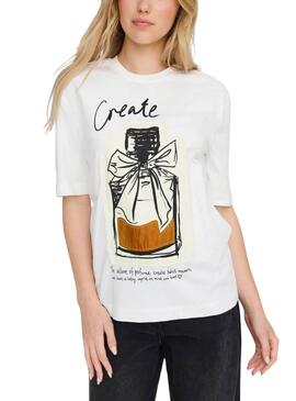 T-Shirt Only Katie Create Weiß Parfum für Frauen