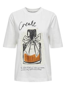 T-Shirt Only Katie Create Weiß Parfum für Frauen