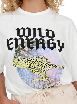 T-Shirt Only Lucy Wild Energy Weiß für Frauen