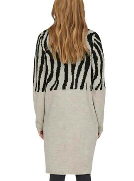 Strickjacke Only Jade Zebra Beige für Frauen