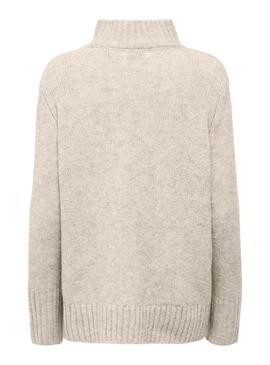 Pullover Only Aya Beige Rollkragen für Frauen