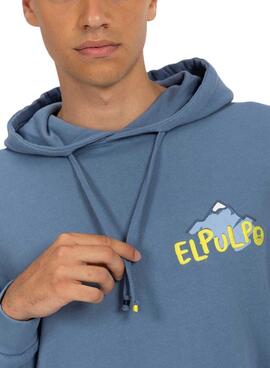 Hoodie El Pulpo Bergdruck Blau für Männer