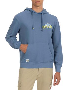 Hoodie El Pulpo Bergdruck Blau für Männer