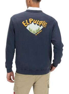 Sweatshirt El Pulpo Naturmuster Marine für Männer