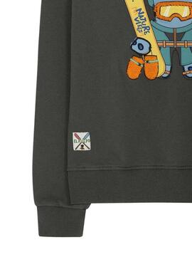 Sweatshirt El Pulpo Snowboard-Muster Grau für Männer