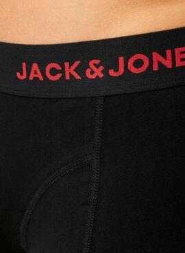 Pack mit 3 Boxershorts Jack and Jones Schwarz Logo für Männer