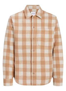 Overshirt Jack and Jones Zac Karomuster Camel für Männer