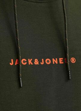 Sweatshirt Jack and Jones Tree Hoodie Grün für Männer