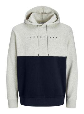 Sweatshirt Jack and Jones Blocked Beige und Navy für Männer