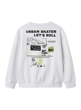 Sweatshirt Name It Slaslo Weiß für Jungen