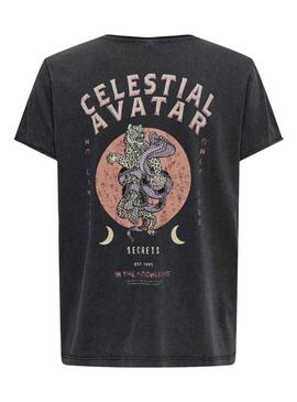 T-shirt Only Lucy Celestial Grau für frauen