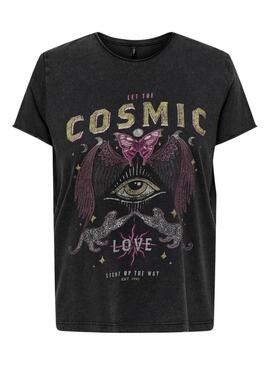 T-shirt Only Lucy Cosmic Schwarz für frauen