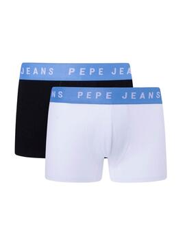Pack 2 Boxershorts Pepe Jeans Logo schwarz und weiß für Männer