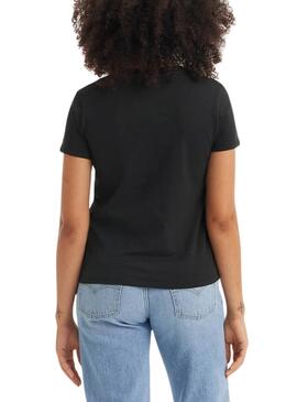 T-Shirt Levis The Perfect Tee Shine in Schwarz für Frauen.