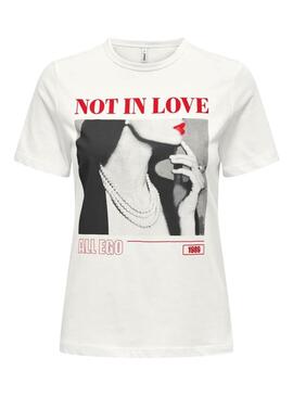 T-shirt Only Alba Love weiß für Frauen