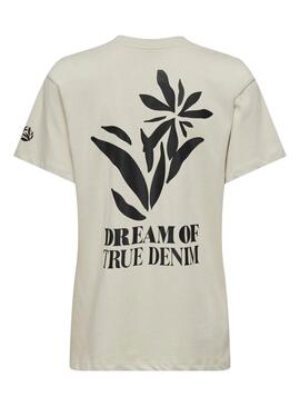 T-Shirt Only Fleur beige für Frauen