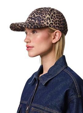 Mütze Pieces Sarah Leopard für Damen