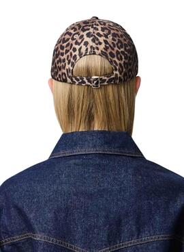 Mütze Pieces Sarah Leopard für Damen