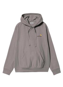 Sudadera Carhartt Hooded American Script grau für Herren