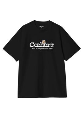 T-shirt Carhartt Label Script schwarz für Männer.