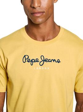 T-Shirt Pepe Jeans Eggo Gelb für Herren.